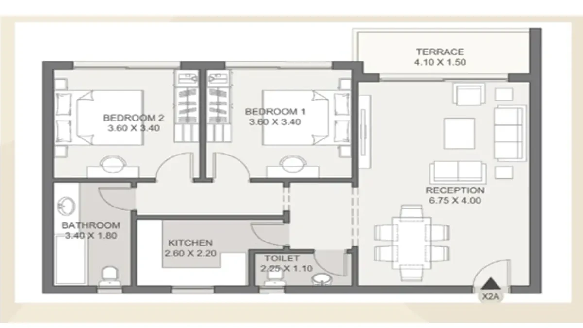 Floor Plan apartment in Sarai New Cairo