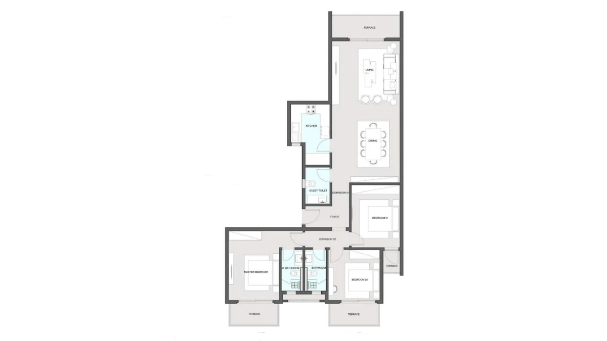 Floor Plan apartment in Naia West El Sheikh Zayed