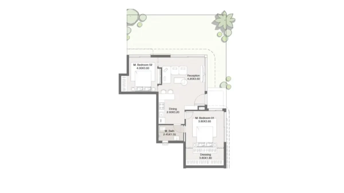 Floor Plan apartment in Stei8ht New Cairo
