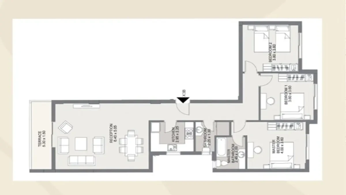 Floor Plan apartment in Sarai New Cairo