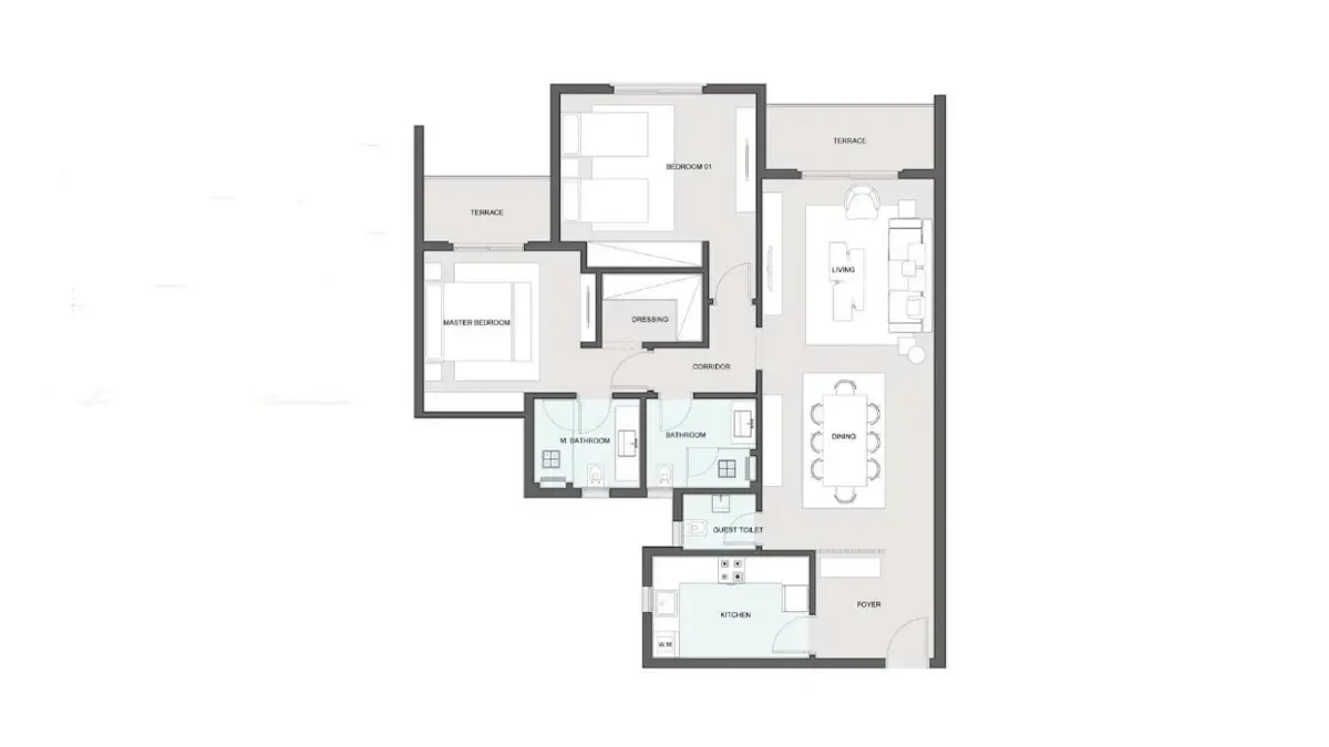 Floor Plan apartment in Naia West El Sheikh Zayed