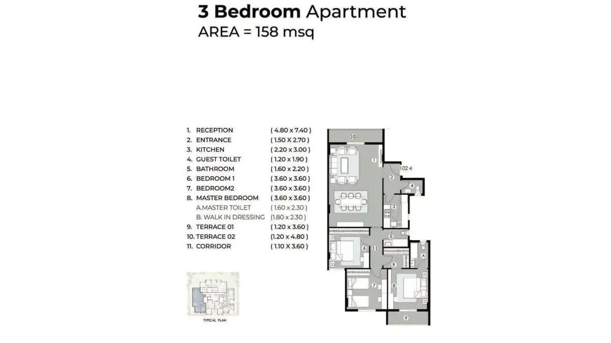 Floor Plan apartment in Home Residence New Cairo